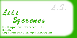 lili szerencs business card